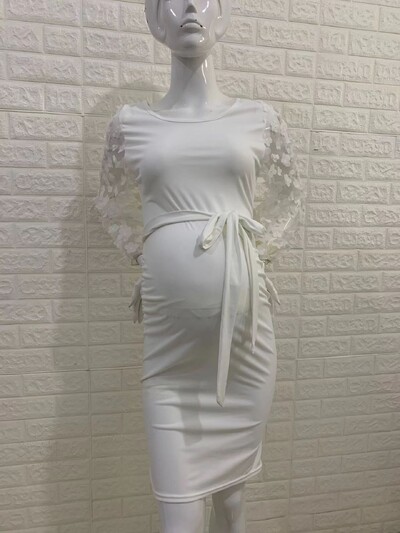 Naiste lilleline seelik rasedate fotograafia rekvisiidid Stretch Maxi kleit Pikad rasedate kleidid rasedatele fotosessioonidele