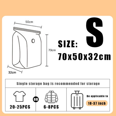 Nav nepieciešami sūkņa vakuuma maisiņi Lieli plastmasas glabāšanas maisiņi drēbju glabāšanai segas Kompresijas tukšais maisiņu pārsegi Ceļojumu piederumi