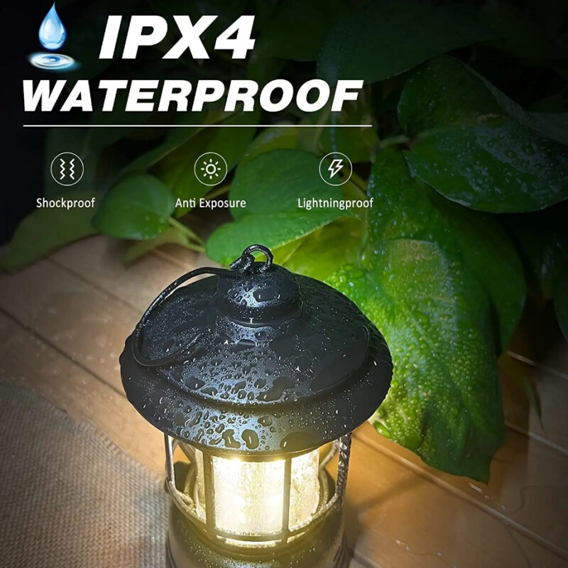 Uzlādējama kempinga laterna bezpakāpju aptumšošana COB Pārnēsājama ūdensnecaurlaidīga pārgājieniem Makšķerēšanai ārkārtas situācijās mājās strāvas padeves pārtraukumi iekštelpās ārā