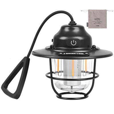 LED kempinga lampa Retro piekārtas telts gaismas USB uzlādējama kempinga gaisma bezpakāpju aptumšošana 1200mAh avārijas laterna makšķerēšanai