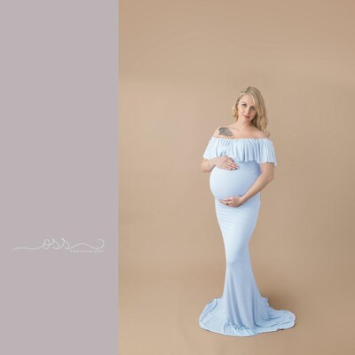 Grūtnieču kleitas Grūtnieču fotografēšanas rekvizīti Liela izmēra kleita Eleganta grezna kokvilnas grūtniecības fotosesija Sieviešu gara kleita