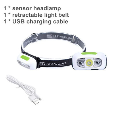 Lanternă cu LED reîncărcabilă prin USB, 3 moduri, mini portabil, senzor de mișcare a corpului, lanternă pentru camping, pescuit, lampă, lumină în aer liber