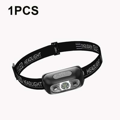 LED jutiklio priekinis žibintas vandeniui atsparus darbinis žibintas USB įkraunamas priekinis žibintas, ypač ryškus žibintuvėlis, skirtas lauko bėgimo žvejybai