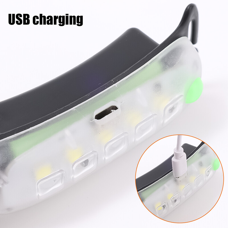 Mini LED priekšējie lukturi 3 režīmu COB priekšējie lukturi ar iebūvētu akumulatoru USB uzlādējami pārnēsājami ūdensizturīgi āra kempinga galvas lukturi
