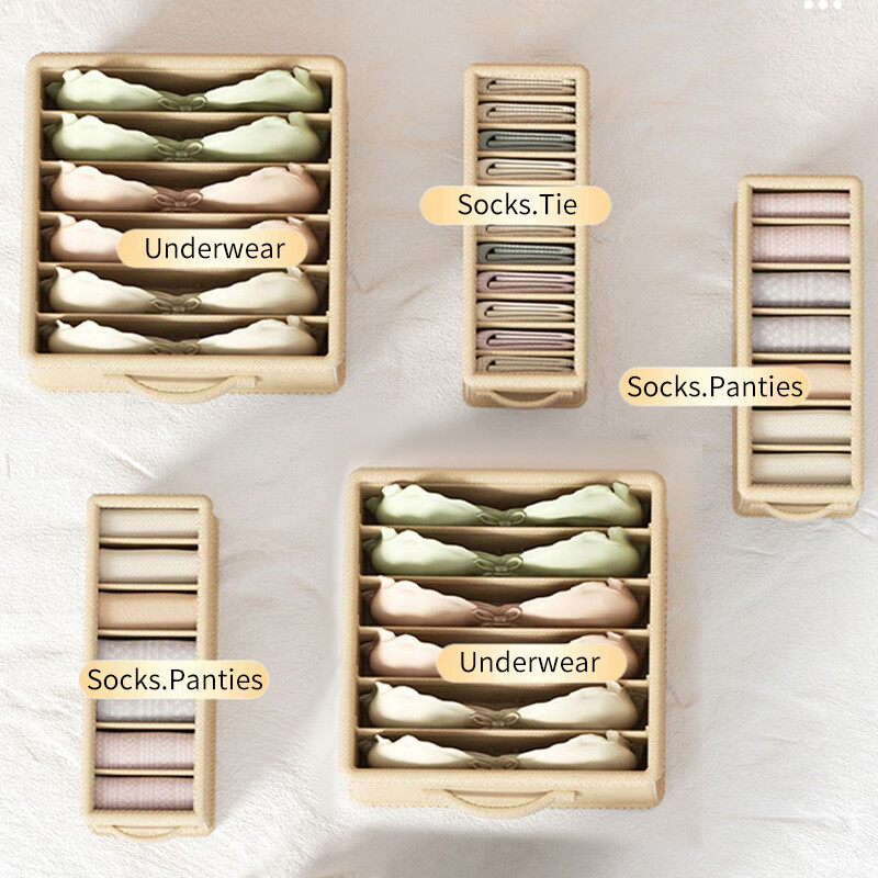 Vastag ruhafiókok rendszerezők Összecsukható fehérnemű Melltartó zokni Szekrény Tárolás Műtárgyak Nagy kapacitású szekrényrendező dobozok