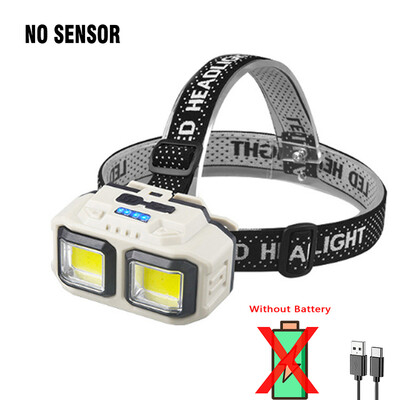 Galingas LED indukcinis priekinis žibintas, 4 apšvietimo režimai, C tipo įkraunamas galvos žibintas lauke, atsparus vandeniui, stovyklavimo priekinis žibintas