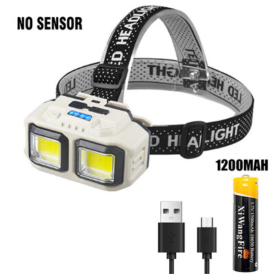 Galingas LED indukcinis priekinis žibintas, 4 apšvietimo režimai, C tipo įkraunamas galvos žibintas lauke, atsparus vandeniui, stovyklavimo priekinis žibintas