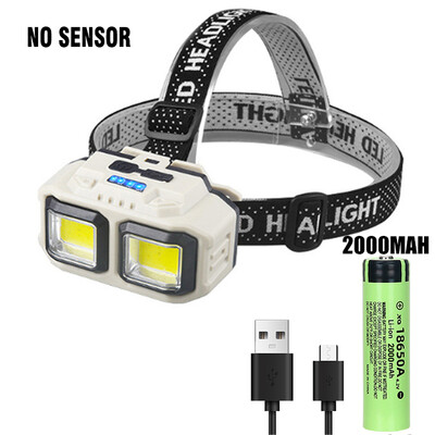 Galingas LED indukcinis priekinis žibintas, 4 apšvietimo režimai, C tipo įkraunamas galvos žibintas lauke, atsparus vandeniui, stovyklavimo priekinis žibintas