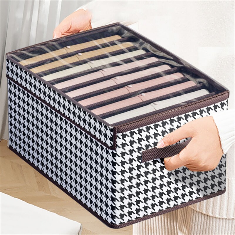 1gb PP dēļu bikšu uzglabāšanas kaste, džinsu džemperu kreklu uzglabāšanas kaste, sabiezināta sadalīta uzglabāšanas kaste, skapja organizators