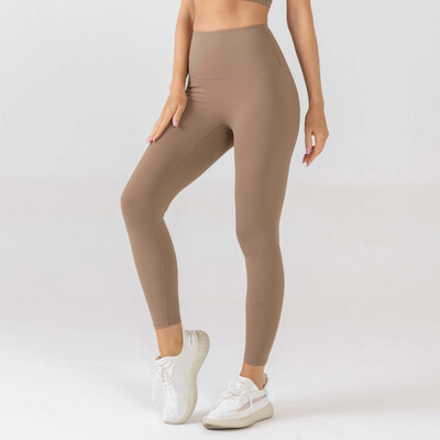 Pantaloni elastici de yoga de compresie pentru femei cu talie înaltă Jambiere de gimnastică pentru controlul burticii Pantaloni de fitness pentru alergare Pantaloni de îmbrăcăminte sport din nailon