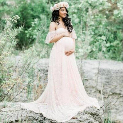 Grūtnieču fotografēšanas rekvizīti Mežģīņu gara kleita Grūtniecība fotosesijai Kleita Maxi Vasaras Grūtnieču Lielizmēra Mātes Apģērbi