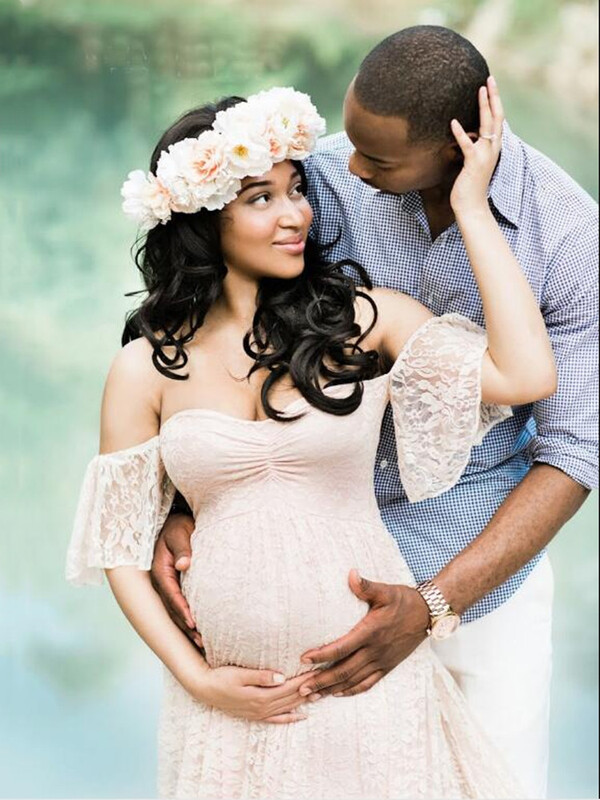 Grūtnieču fotografēšanas rekvizīti Mežģīņu gara kleita Grūtniecība fotosesijai Kleita Maxi Vasaras Grūtnieču Lielizmēra Mātes Apģērbi