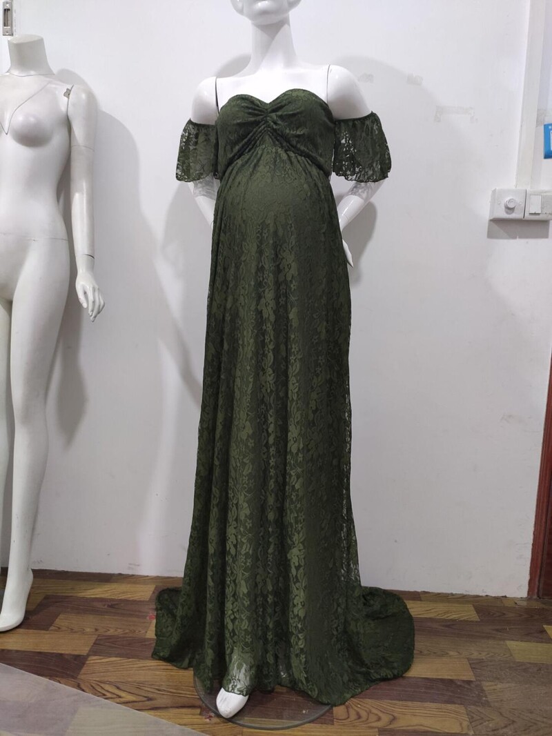 Grūtnieču fotografēšanas rekvizīti Mežģīņu gara kleita Grūtniecība fotosesijai Kleita Maxi Vasaras Grūtnieču Lielizmēra Mātes Apģērbi