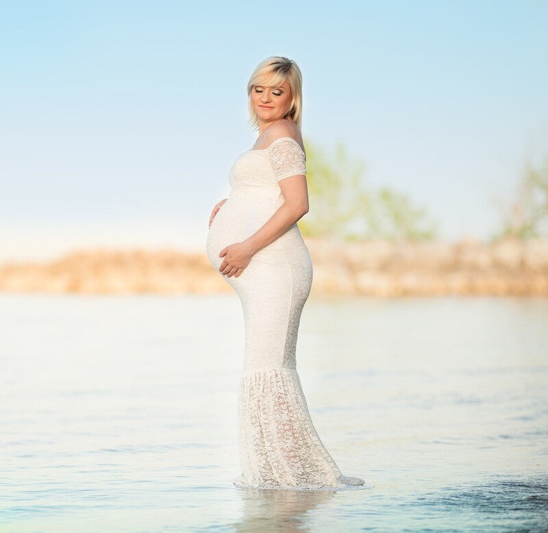 Maxi trudnička haljina dugih rukava za fotografiranje Elegantna pripijena haljina za trudnice za Baby Shower Ženski rekvizit za fotografiranje