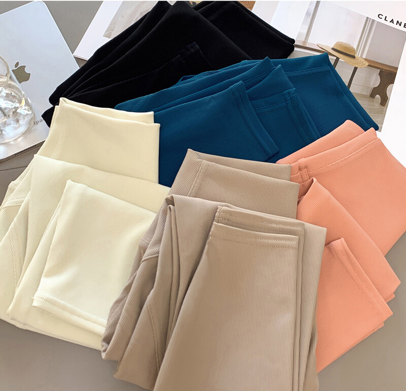 Sieviešu rievojums ar augstu vidukli Joga Bikses Push Up Sporta Legingi Bezšuvju skriešanas zeķubikses Treniņa bikses Sporta apģērbs