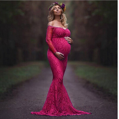 Hosszú ujjú kismama ruha Csipke ruha fotózás kellékek Ruha varrás hálós kismama ruha Fotózás ruha ruhák