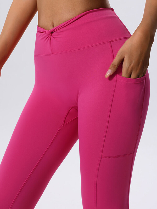 Jogas legingi kabatas sievietēm Fitness Skriešana ar augstu vidukli Slaidas Bikses Push Up Sports Legingi Sporta zāle Atlētisks Ātrs Sausais Treniņš Sievietēm