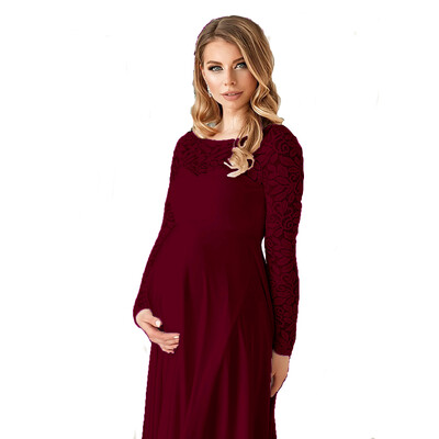 Baltas šifona mežģīņu kleitas grūtniecēm fotosesijai, garas, izliektas dzemdību fotografēšanas kleitas grūtniecēm