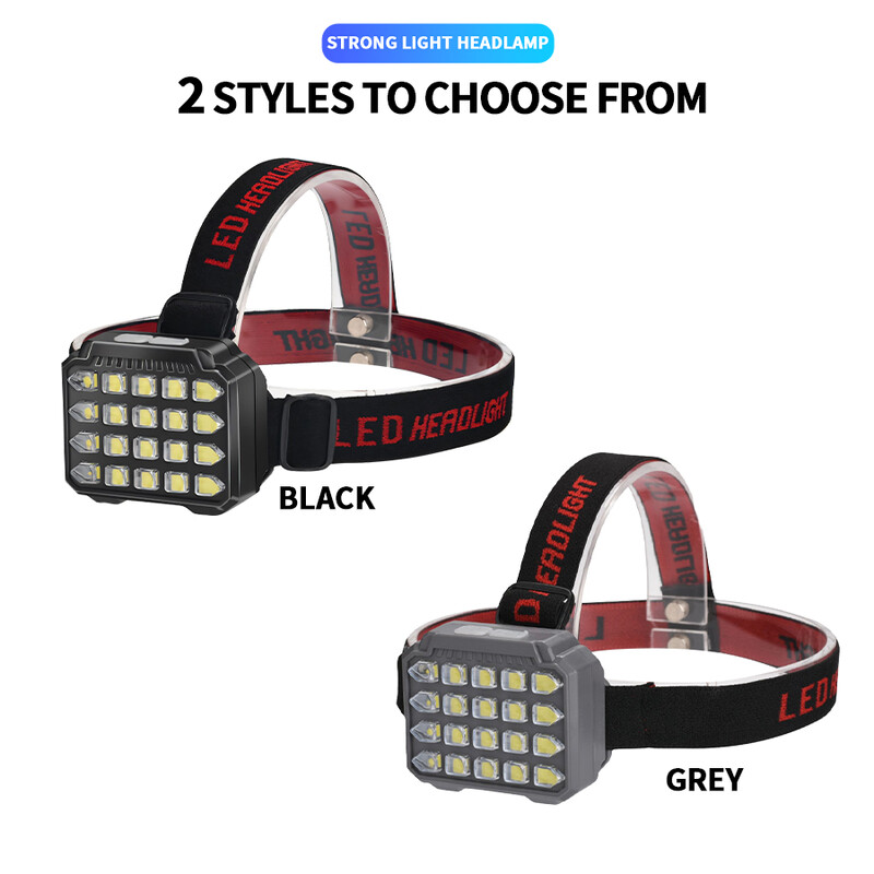 Επαναφορτιζόμενος προβολέας USB 20LED Super Bright δυνατό φως Φακός έκτακτης ανάγκης Αδιάβροχα φώτα ψαρέματος για κάμπινγκ