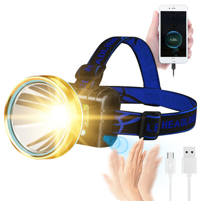 BORUiT LED indukcijska prednja svjetla 1000 LM 3 načina rada USB punjiva jaka prednja svjetiljka Vodootporna naglavna svjetiljka za kampiranje i ribolov