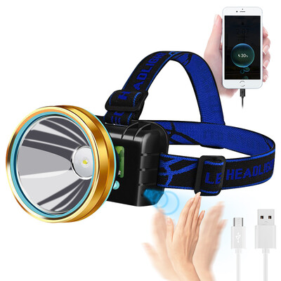 BORUiT LED indukcijska prednja svjetla 1000 LM 3 načina rada USB punjiva jaka prednja svjetiljka Vodootporna naglavna svjetiljka za kampiranje i ribolov