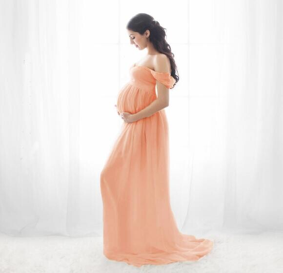 Uus suvine valge raseda kleit Naiste rasedate rasedate kleit fotograafia rekvisiidid kostüüm Rasedusroosa Pikad raseduskleidid