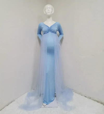 2023-as, hosszú ujjú kismama ruha nőknek Fényképezés Ruhák Elegáns Csipke terhes estélyi Maxi ruha Jelmez fotózás kellékek