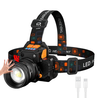 Suumitav LED-esilatern Usb-laetav esitulede liikumisandur veekindel esilatern Esitulede avarii-esilatern pea töötuli