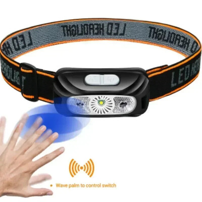 4 režimų judesio jutiklis XPE+COB LED priekinis žibintuvėlis USB įkraunamas vandeniui atsparus stovyklavimo priekinis žibintas bėgiojant žvejybai