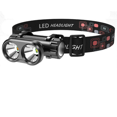 Nešiojamas LED priekinis žibintas USB įkraunamas priekinis žibintas Super ryškus vandeniui atsparus žvejybos žibintas su magnetiniu priekiniu žibintuvėliu