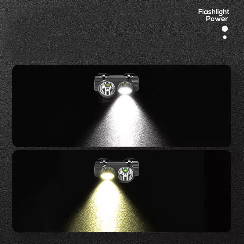 Nešiojamas LED priekinis žibintas USB įkraunamas priekinis žibintas Super ryškus vandeniui atsparus žvejybos žibintas su magnetiniu priekiniu žibintuvėliu