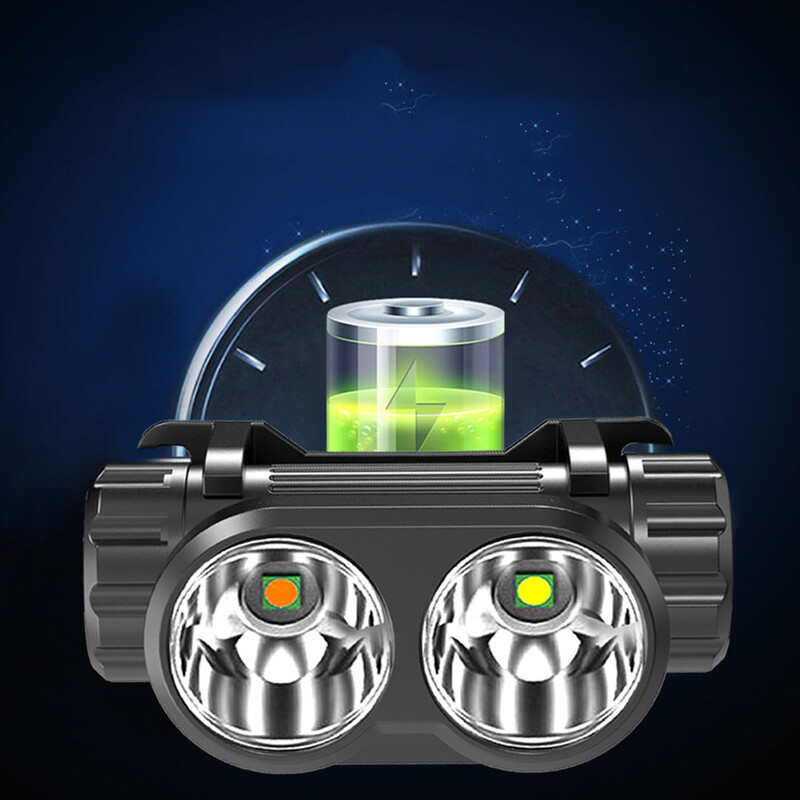 Nešiojamas LED priekinis žibintas USB įkraunamas priekinis žibintas Super ryškus vandeniui atsparus žvejybos žibintas su magnetiniu priekiniu žibintuvėliu