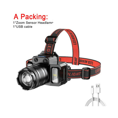 Nauja modeliavimo kameros išvaizda Super ryškus LED jutiklis priekinis žibintas USB įkraunamas priekinis žibintas Led Head stovyklavimo žvejybos žibintas