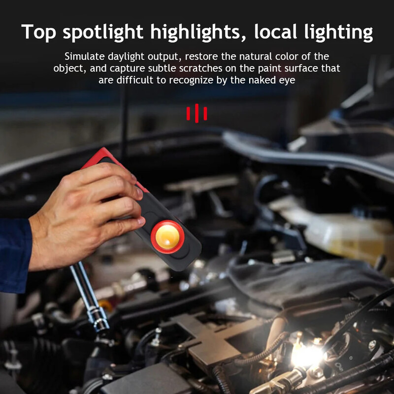 USB žibintuvėlis, automobilio detalių apžiūros lemputė automobilio dažų apdailos lempos nuskaitymo sūkurinė magnetinė rankena daugiafunkciniai automatinio remonto žibintai