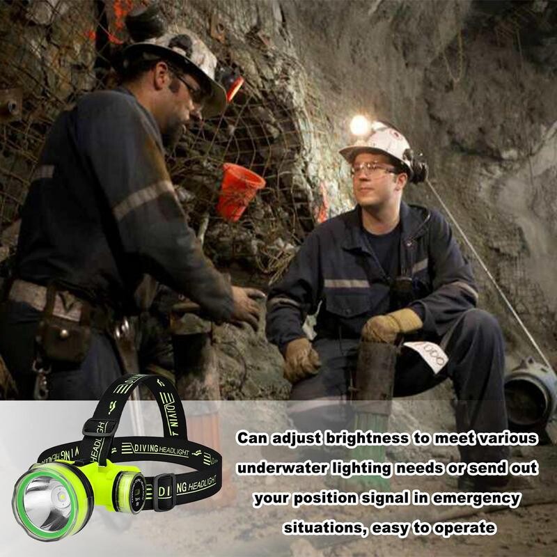 Nešiojamas įkraunamas nardymo priekinis žibintas, 350 m po vandeniu, 2 šviesos režimai, atsparus vandeniui, ypač ryškus LED nardymo povandeninis priekinis žibintas, naujas