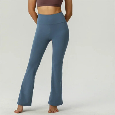 naised Align Groove Fitness Gym Elastsed laiad säärised Laienevad püksid Retuusid Ülimalt venivad kõrge vöökohaga suvepüksid