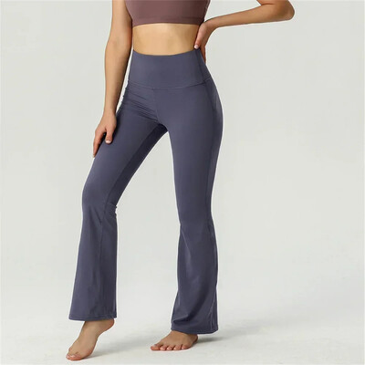 naised Align Groove Fitness Gym Elastsed laiad säärised Laienevad püksid Retuusid Ülimalt venivad kõrge vöökohaga suvepüksid