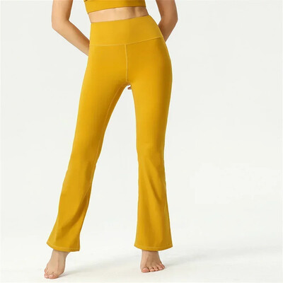 naised Align Groove Fitness Gym Elastsed laiad säärised Laienevad püksid Retuusid Ülimalt venivad kõrge vöökohaga suvepüksid