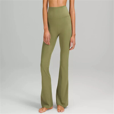 naised Align Groove Fitness Gym Elastsed laiad säärised Laienevad püksid Retuusid Ülimalt venivad kõrge vöökohaga suvepüksid