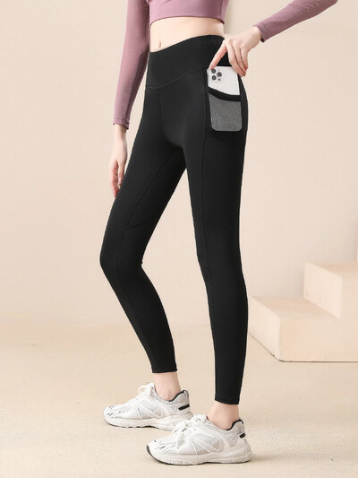 Sporta apģērbs Sieviete Joga Legingi Sānu kabatas Jogas Bikses Fitness Skriešana Elastīgas Liela izmēra sporta vingrošanas bikses Zeķubikses