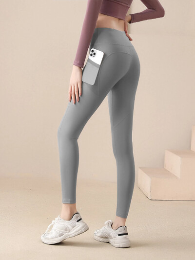 Sporta apģērbs Sieviete Joga Legingi Sānu kabatas Jogas Bikses Fitness Skriešana Elastīgas Liela izmēra sporta vingrošanas bikses Zeķubikses