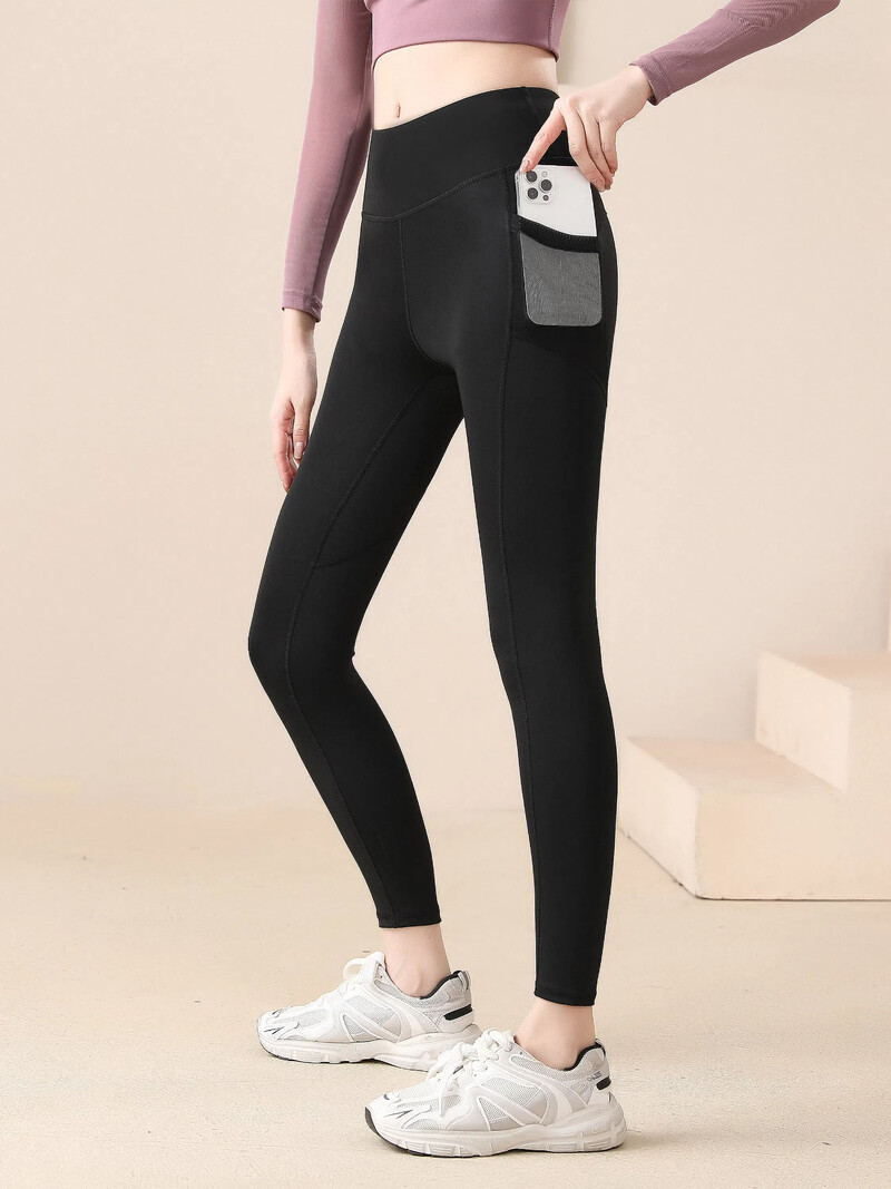 Sporta apģērbs Sieviete Joga Legingi Sānu kabatas Jogas Bikses Fitness Skriešana Elastīgas Liela izmēra sporta vingrošanas bikses Zeķubikses