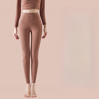 Samta apakšpuses Sieviešu siltas iekšpuses rudens bikses rudens ziemas sabiezinātas pūkainas ar augstu vidukli polsterētas siltas bikses mīkstas