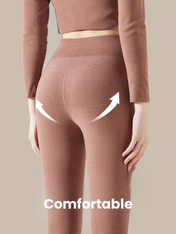 Samta apakšpuses Sieviešu siltas iekšpuses rudens bikses rudens ziemas sabiezinātas pūkainas ar augstu vidukli polsterētas siltas bikses mīkstas