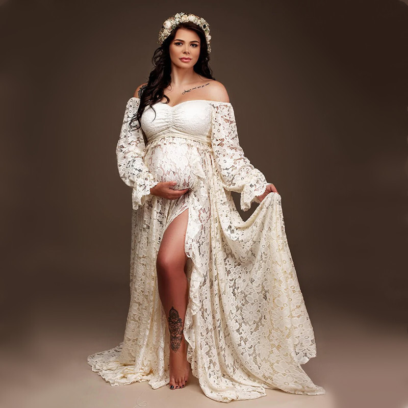 2 u 1 Boho haljina za trudničke fotografije Boemske duge haljine za trudničke fotografije Haljina za trudnice