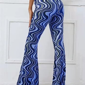 Γυναικεία Γιόγκα Flared Leggings Gym Ψηλόμεσο Παντελόνι Flare Plus Size Wave Printed Fitness Παντελόνι προπόνησης με φαρδύ πόδι Latin Dance