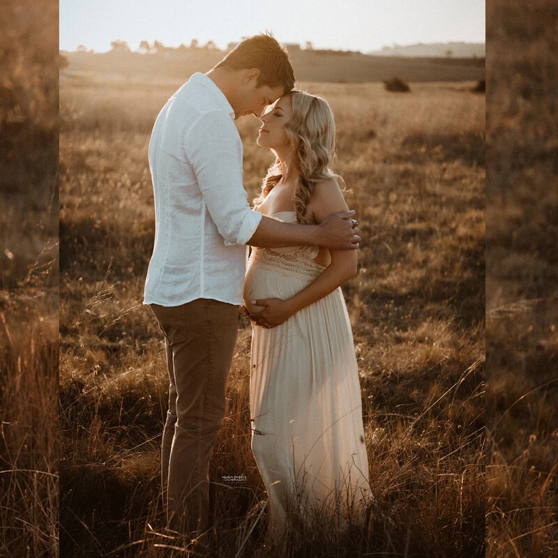 Mežģīņu kleitas grūtniecēm bez atzveltnes zīdaiņu vakariņām Boho kleita grūtniecēm V veida kakla izgriezums, Bohēmijas kleita fotogrāfiju uzņemšanai grūtniecības laikā