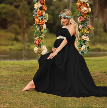 2023 Pregnant Photo Session Ρούχα Φωτογραφία εγκυμοσύνης Μακρύ φόρεμα εγκυμοσύνης για φωτογράφιση μάξι φόρεμα έγκυων γυναικών