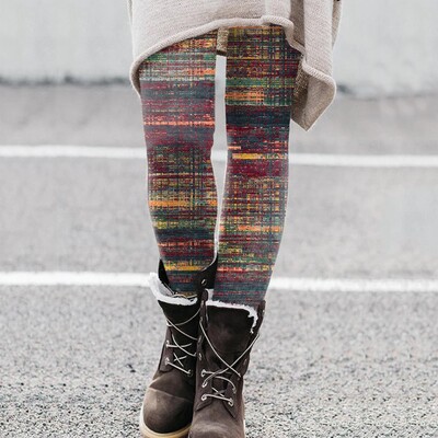 Legingi Sievietēm Tummy Control Spring Rudens Print Legingi Zābaku bikses Legingi Sievietēm Tummy Control Liela izmēra Ropa Mujer