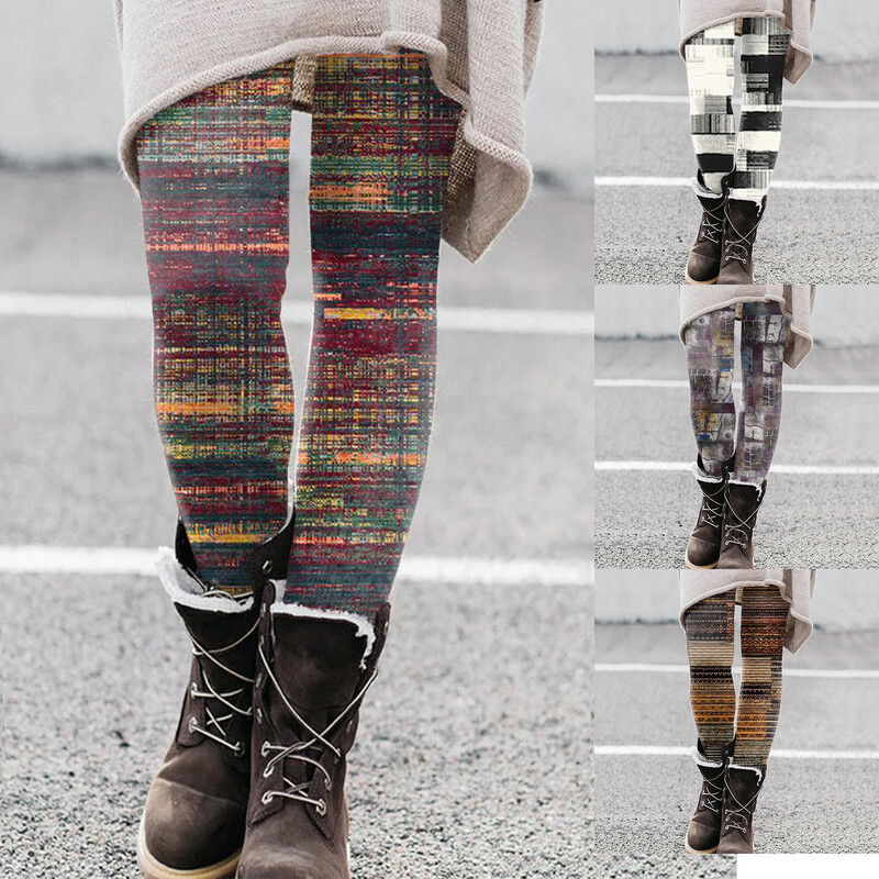 Legingi Sievietēm Tummy Control Spring Rudens Print Legingi Zābaku bikses Legingi Sievietēm Tummy Control Liela izmēra Ropa Mujer